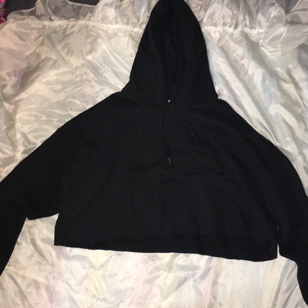 Cropped floral hoodie